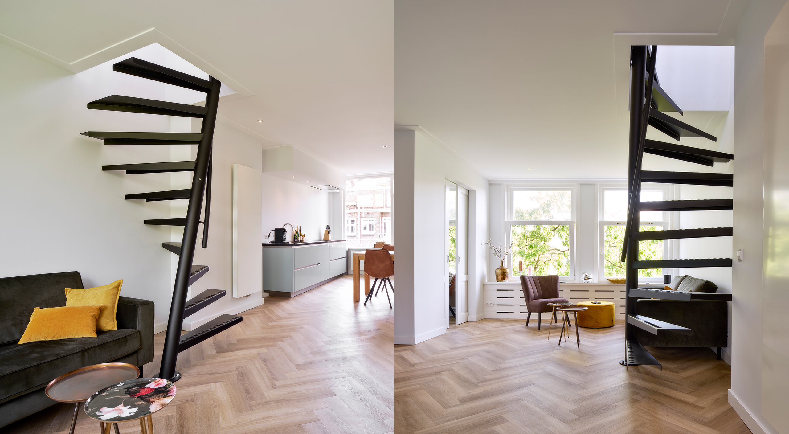Wenteltrap op kleine ruimten - Design vaste trap - 1m2™ by EeStairs